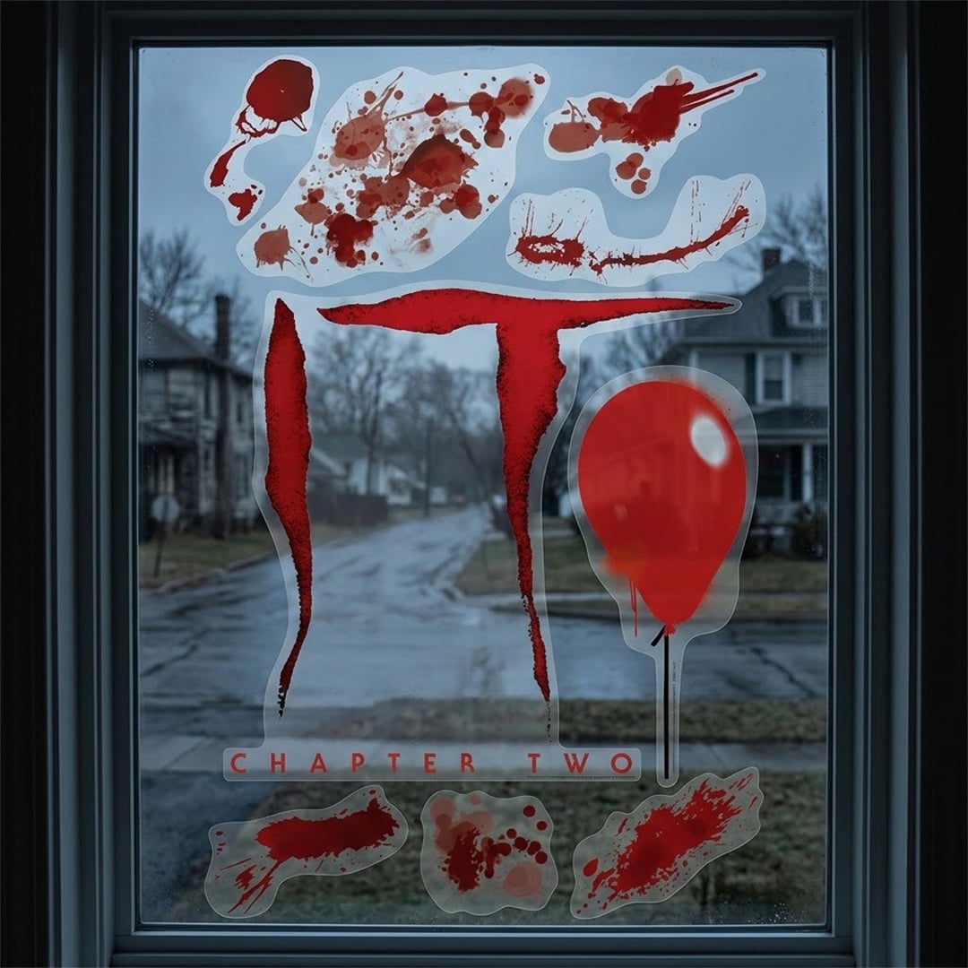 IT Chapter 2 Halloween Bloody Wall Grabber Decorative Window Stickers