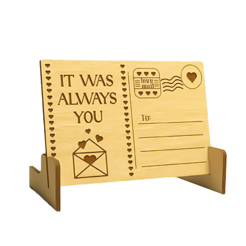 It Was Always You Wooden Love Customisable Postcard with Stand Product Image