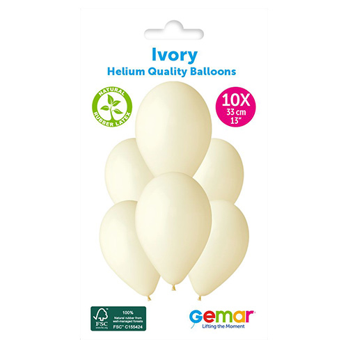 Ivory Bio Latex Balloons 33cm / 13 in - Pack of 10 Product Gallery Image