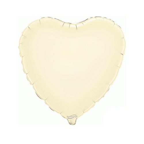 Ivory Heart Shape Foil Helium Balloon 46cm / 18 in Product Gallery Image