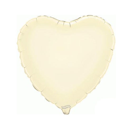 Ivory Heart Foil Helium Balloon 46cm / 18 in Product Image