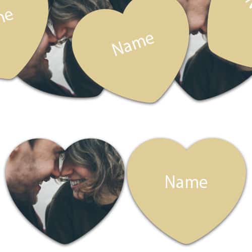 HEART Shape - Ivory Personalised Confetti - Pack of 50