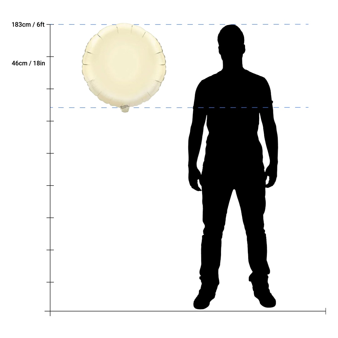 Ivory Round Foil Helium Balloon 46cm / 18 in Product Gallery Image
