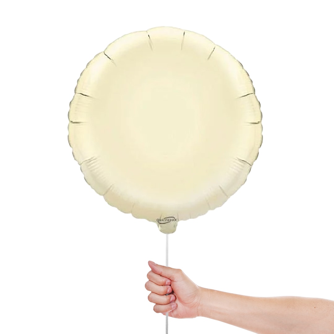 Ivory Round Foil Helium Balloon 46cm / 18 in Product Gallery Image