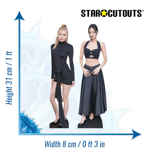 Jennie and Rose Black Pink K-Pop Table Top Cardboard Cutouts - Pack of 2 Product Gallery Image
