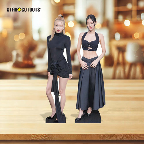 Jennie and Rose Black Pink K-Pop Table Top Cardboard Cutouts - Pack of 2 Product Gallery Image