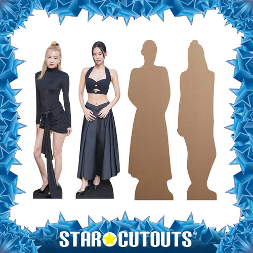 Jennie and Rose Black Pink K-Pop Table Top Cardboard Cutouts - Pack of 2 Product Gallery Image