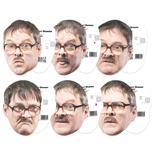 Jim Bell Emotions Mark Heap Friday Night Dinner Party Cardboard Face Masks - Pack of 6 Product Gallery Image