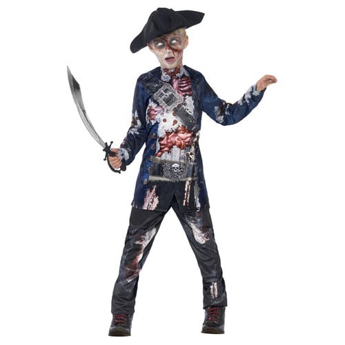 Jolly Rotten Pirate Black Deluxe Fancy Dress Costume Kids Unisex Large - Age 10-12 Product Gallery Image