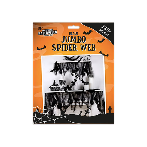 Jumbo Black Halloween Cobweb Decoration Product Gallery Image