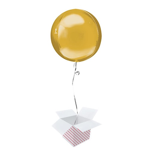 Jumbo Gold Orbz Foil Balloon - Inflated Balloon in a Box Product Image