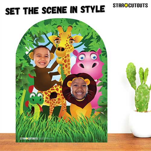 Jungle Animal Child Size Stand In Cardboard Cutout 120cm Product Gallery Image