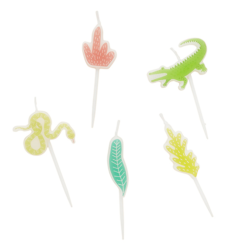 Jungle Animal Wax Pick Candles - Pack of 5