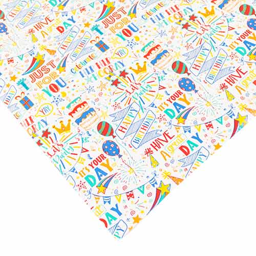Just For You Celebration White Gift Wrapping Paper Roll 3m Product Gallery Image