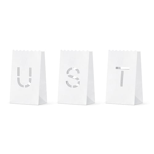 Just Married Cutout Wedding Lantern Candle Bags Product Gallery Image
