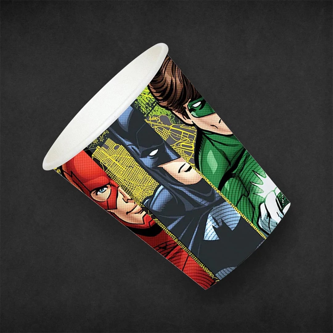 Justice League DC Comics Superhero Paper Cups 266ml - Pack of 8 View 3