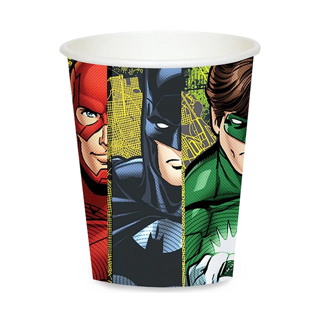 Justice League DC Comics Superhero Paper Cups 266ml - Pack of 8 View 2