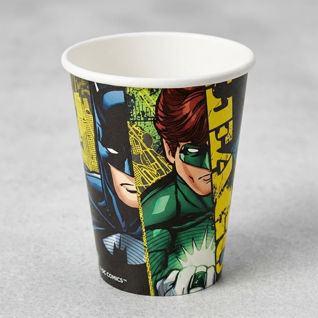 Justice League DC Comics Superhero Paper Cups 266ml - Pack of 8