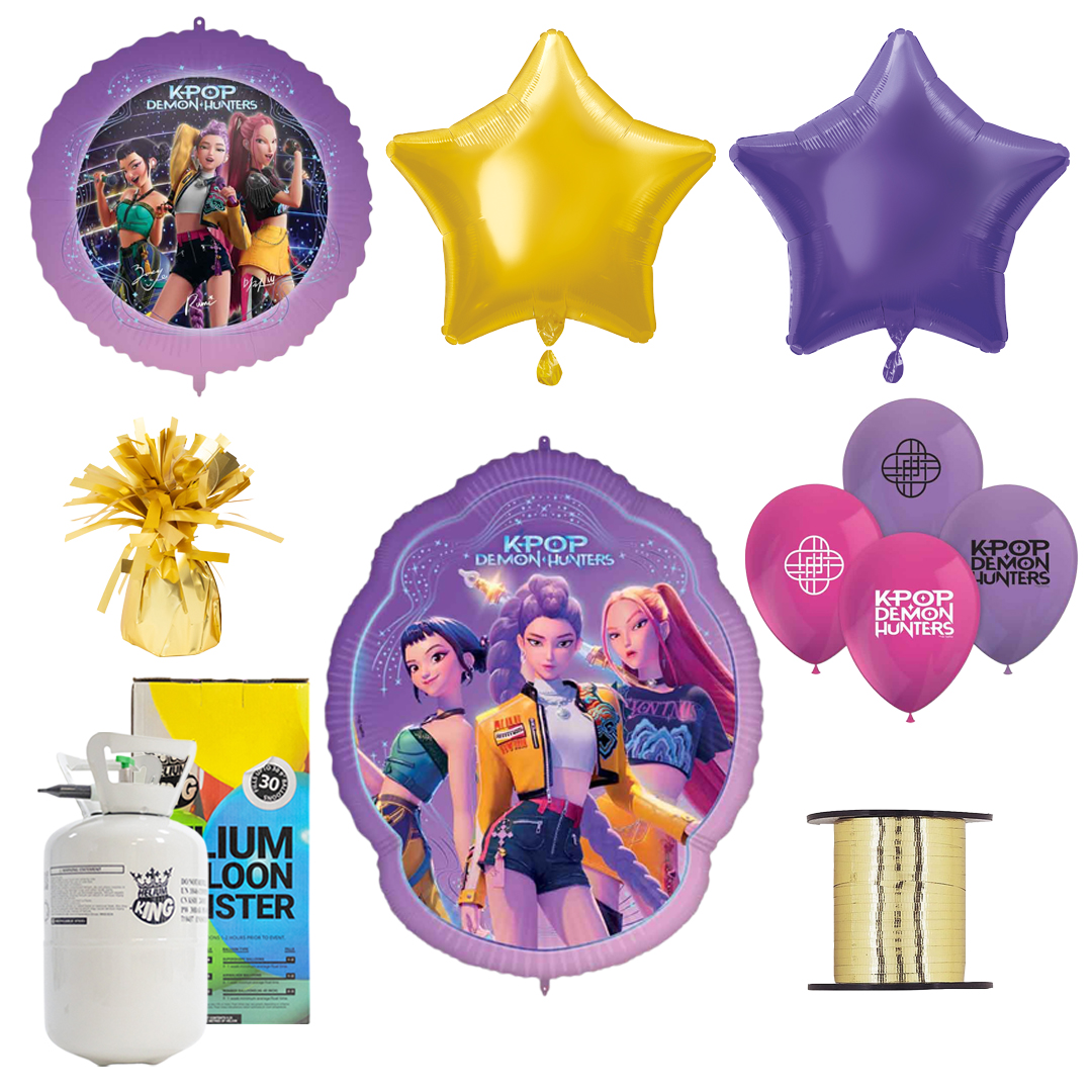 K-Pop Demon Hunters Balloons & Helium Canister Party Pack View 2
