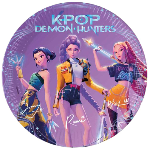 K-Pop Demon Hunters Round Paper Plates 23cm - Pack of 8