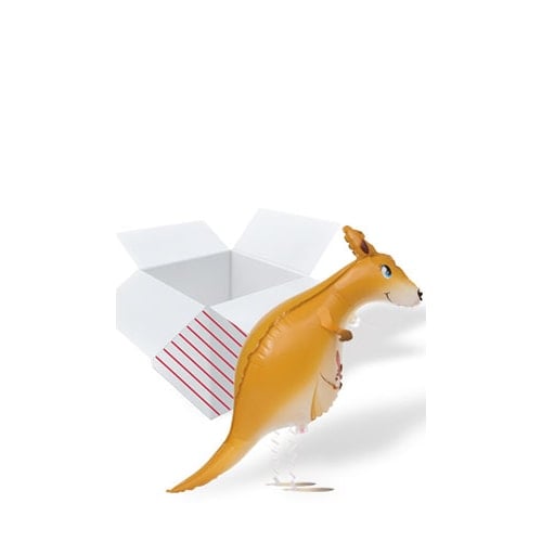 Kangaroo Walking Pet Foil Helium Balloon - Inflated Balloon in a Box Product Image