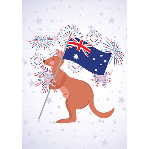 Kangaroo With Australian Flag Poster PVC Party Sign Decoration Product Gallery Image