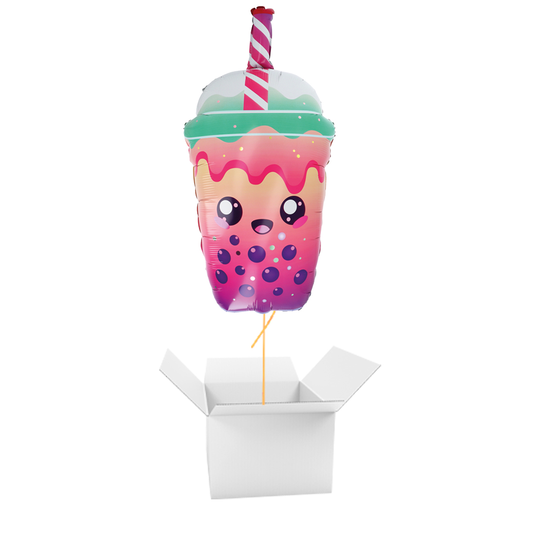 Kawaii Bubble Tea Giant Foil Balloon - Inflated Balloon In A Box