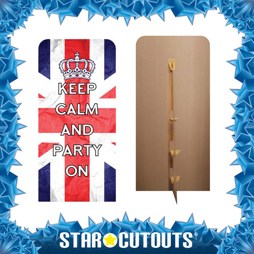 Keep Calm & Party On Union Jack Single Backdrop Cardboard Cutout 191cm Product Gallery Image