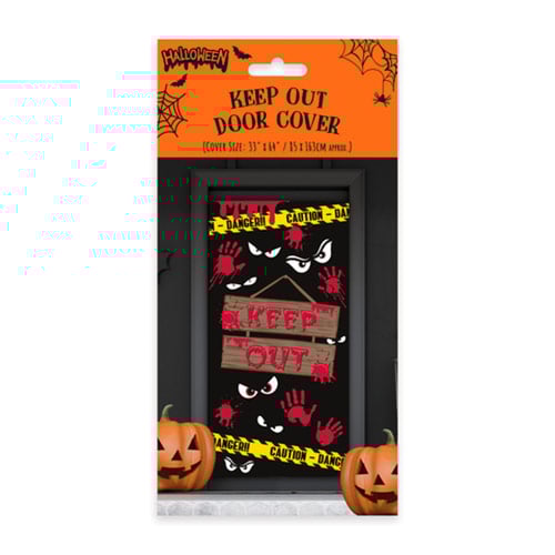 Keep Out Warning Tape Halloween Door Cover 163cm x 85cm Product Gallery Image