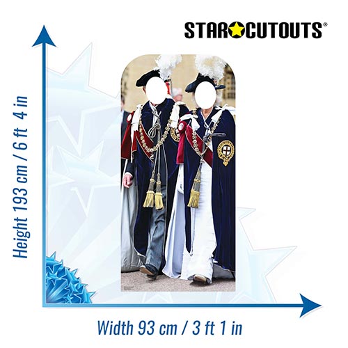 King Charles and Queen Consort Camilla Order of the Garter Stand In Lifesize Cardboard Cutout 193cm Product Gallery Image