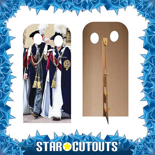 King Charles and Queen Consort Camilla Order of the Garter Stand In Lifesize Cardboard Cutout 193cm Product Gallery Image