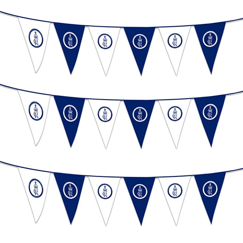 King Charles' Coronation Cypher Plastic Pennant Bunting 10m Product Image