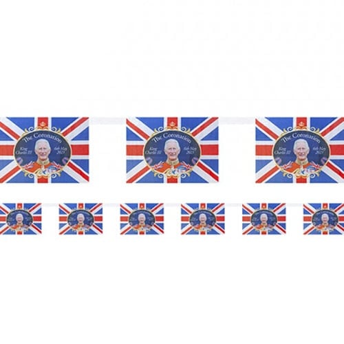 King Charles III Coronation Flag Bunting 3.6m Product Image