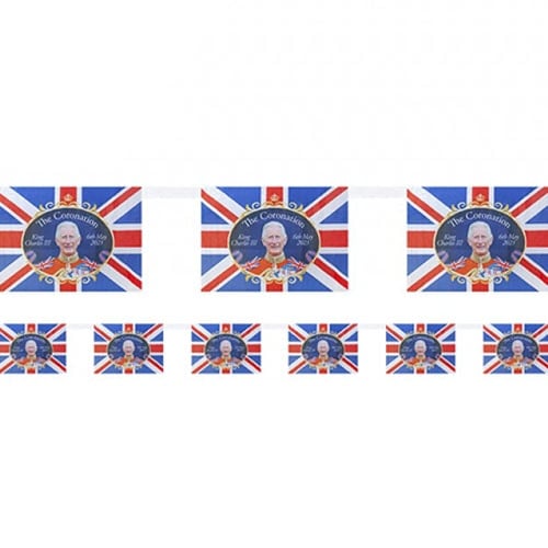 King Charles III Coronation Flag Bunting 3.6m Product Image