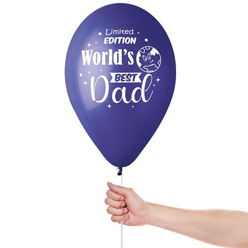 King of all Dads Blue & White Latex Balloons 33cm / 13 in - Pack of 6 Product Gallery Image
