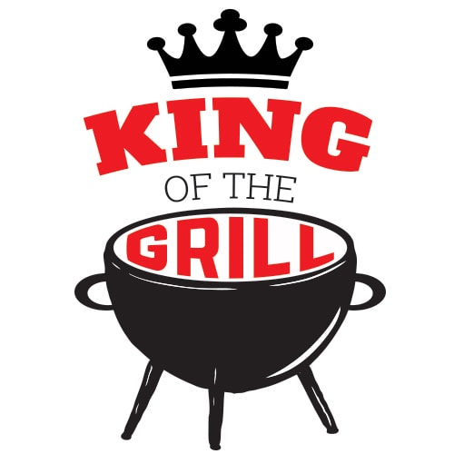 Red King Of The Grill PVC Party Sign Decoration 25cm x 25cm Product Image