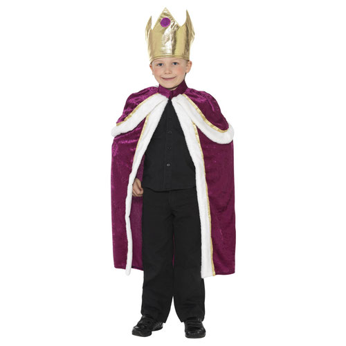 King or Queen Royal Purple Fancy Dress Costume Kids Unisex Medium - Age 7-9 Product Gallery Image