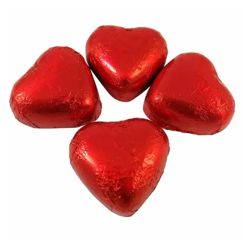 Kingsway Red Foil Valentines Milk Chocolate Heart Vegetarian Sweet 5g Product Image