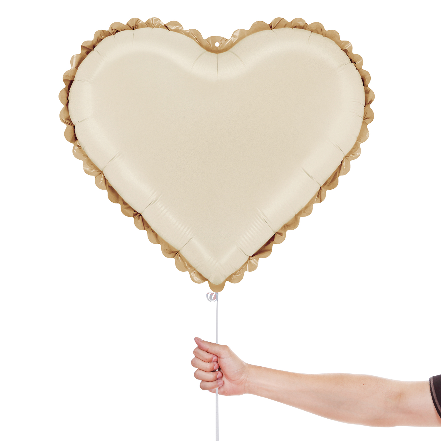 Lace Cream Heart Shaped Foil Balloon 46cm / 18 in View 2