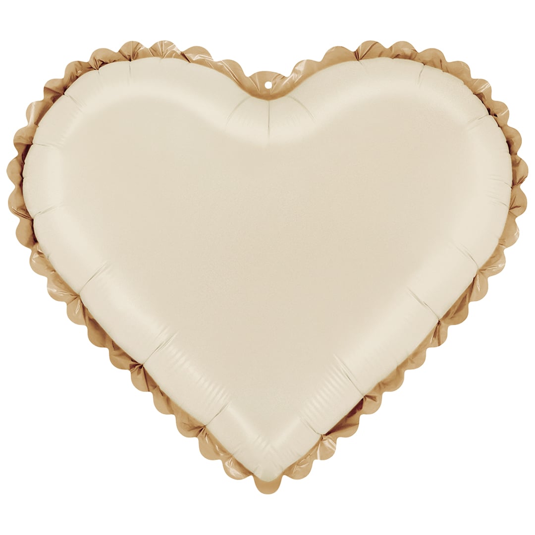 Lace Cream Heart Shaped Foil Balloon 46cm / 18 in