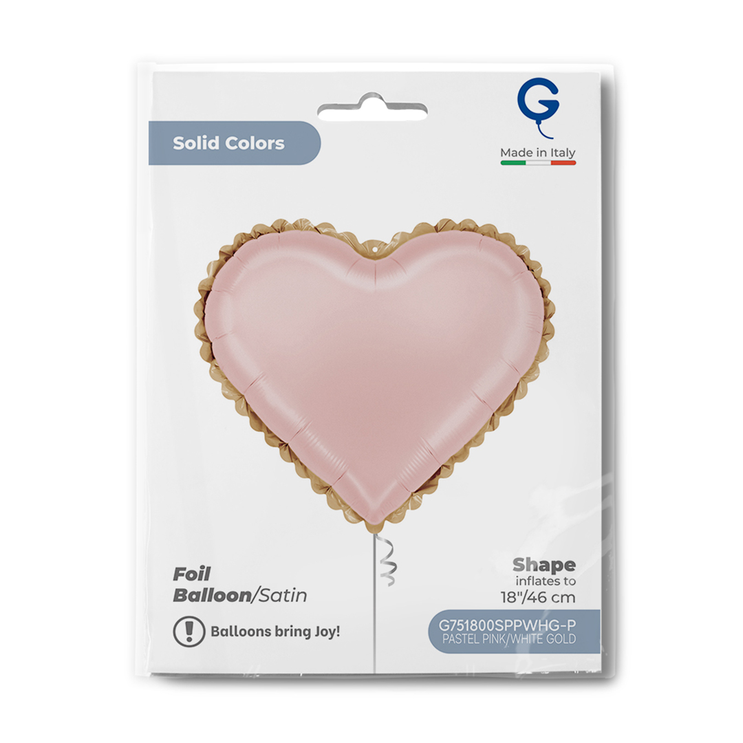 Lace Rose Pink Heart Shaped Foil Balloon 46cm / 18 in View 3