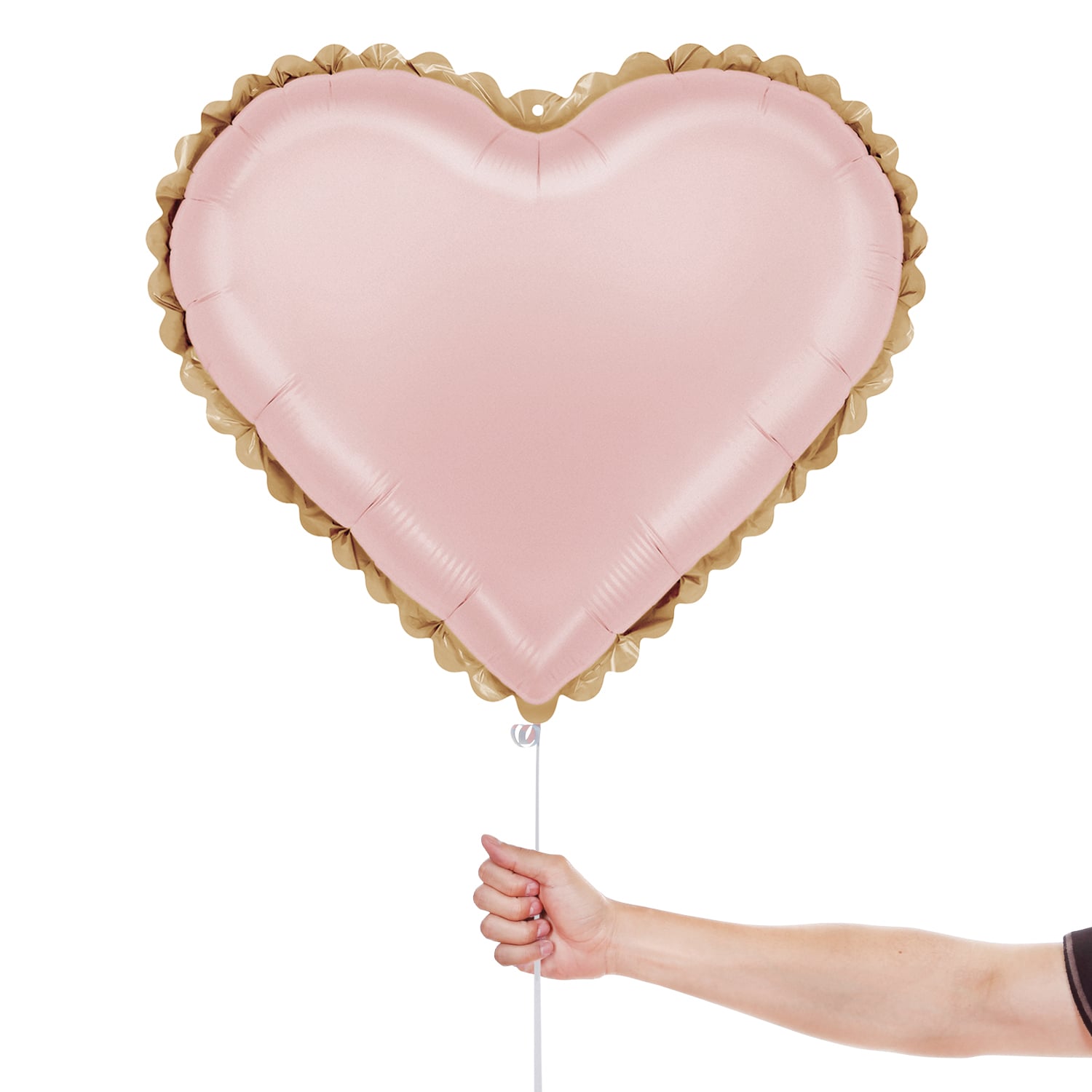 Lace Rose Pink Heart Shaped Foil Balloon 46cm / 18 in View 2