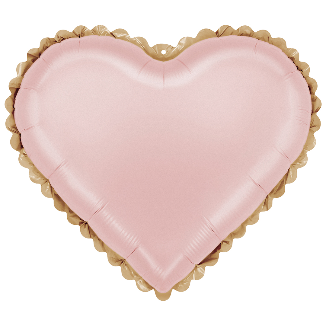 Lace Rose Pink Heart Shaped Foil Balloon 46cm / 18 in