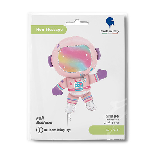 Lady Astronaut Pink Giant Helium Foil Balloon 71cm / 28 in Product Gallery Image