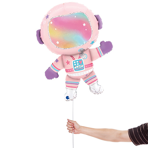 Lady Astronaut Pink Giant Helium Foil Balloon 71cm / 28 in Product Gallery Image