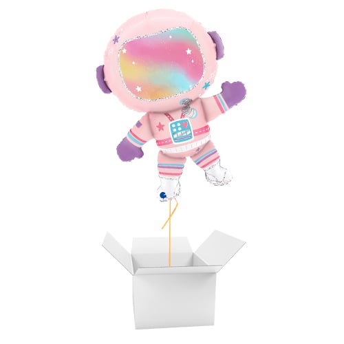 Lady Astronaut Pink Giant Helium Foil Balloon - Inflated Balloon in a Box Product Image