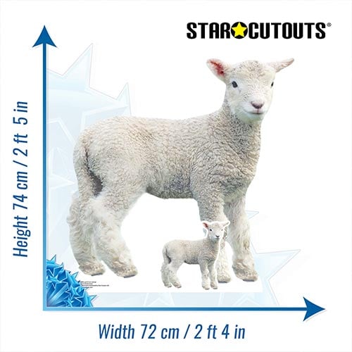 Lamb Farm Animal Star Mini Cardboard Cutout 74cm Product Gallery Image