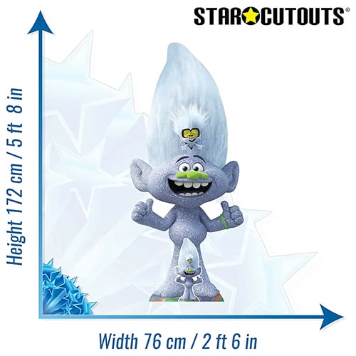 Large Guy Diamond With Tiny Diamond Trolls World Tour Lifesize Cardboard Cutout 172cm Product Gallery Image