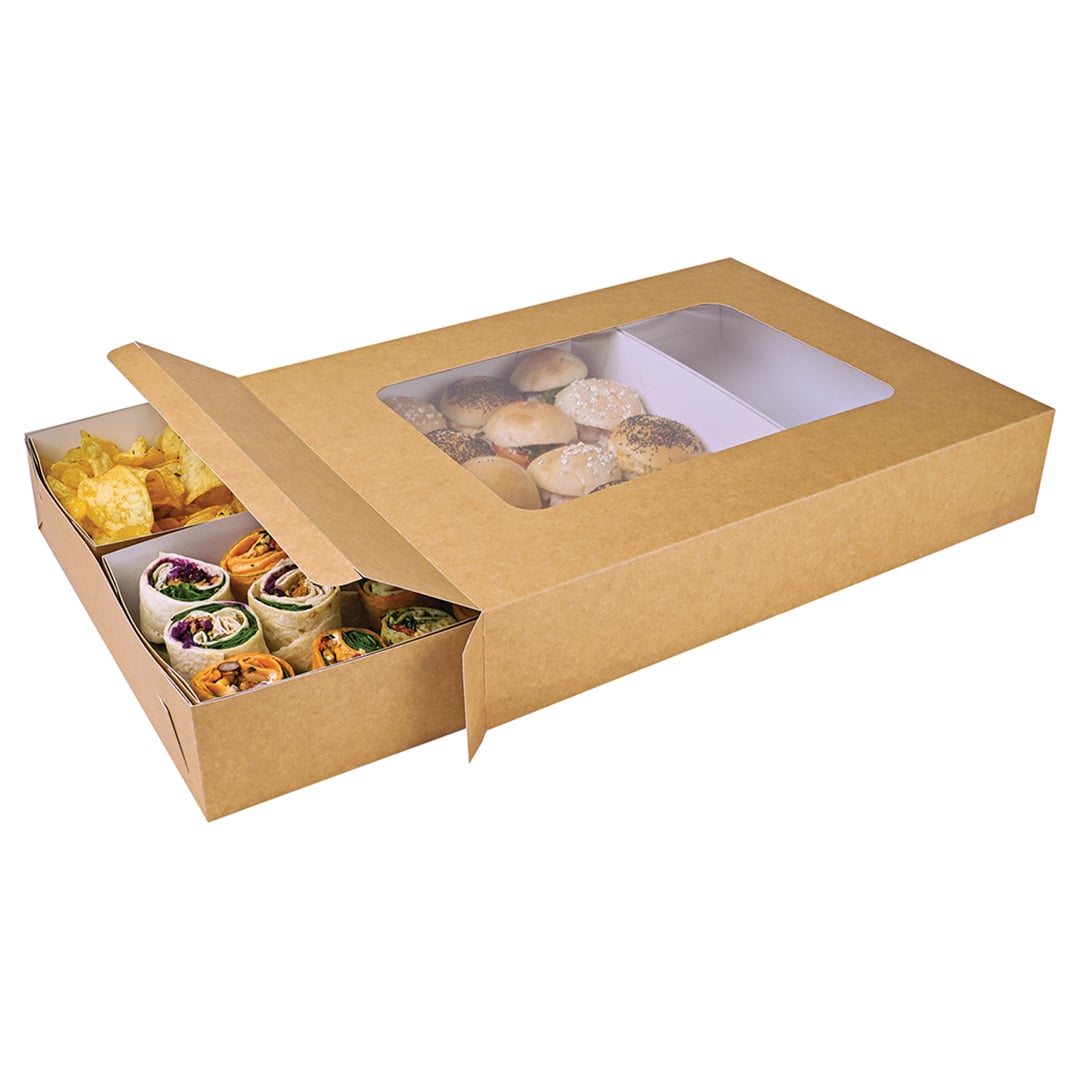 Large Kraft Cardboard Platter Sleeve with Window View 4