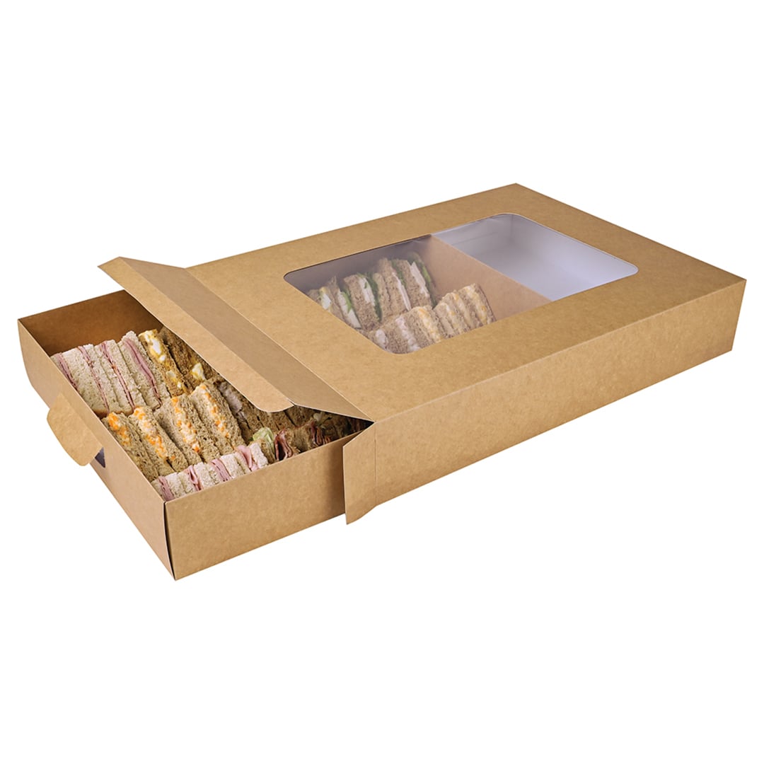 Large Kraft Cardboard Platter Sleeve with Window View 5
